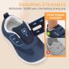 imageWide Toe Box Toddler Shoes Zero Drop Boys Girls Barefoot Shoe NonSlip Little Kids Sneakers for First WalkingNavy
