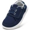 imageBaby Shoes Boys Girls Infant Toddler Sneakers Barefoot Wide Toe Box Walking NonSlip Lightweight Comfortable First Walking Tennis Outdoor ActivitiesNavy Blue