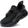 imageSneakers for Boys Slip on Sneakers Girls School Tennis Gym AthleticAll Black
