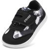 imageWide Toe Box Toddler Shoes Zero Drop Boys Girls Barefoot Shoe NonSlip Little Kids Sneakers for First WalkingBlack