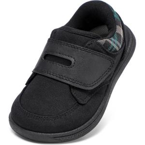 imageBaby Shoes Boys Girls Infant Toddler Sneakers Barefoot Wide Toe Box Walking NonSlip Lightweight Comfortable First Walking Tennis Outdoor ActivitiesAll Black