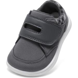 imageBaby Shoes Boys Girls Infant Toddler Sneakers Barefoot Wide Toe Box Walking NonSlip Lightweight Comfortable First Walking Tennis Outdoor ActivitiesDark Grey