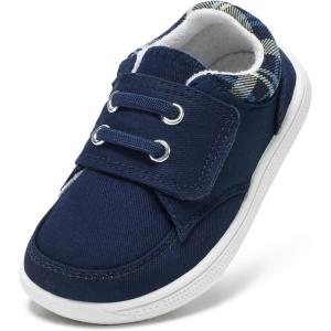imageBaby Shoes Boys Girls Infant Toddler Sneakers Barefoot Wide Toe Box Walking NonSlip Lightweight Comfortable First Walking Tennis Outdoor ActivitiesNavy Blue