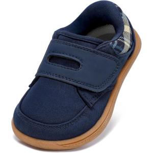 imageBaby Shoes Boys Girls Infant Toddler Sneakers Barefoot Wide Toe Box Walking NonSlip Lightweight Comfortable First Walking Tennis Outdoor ActivitiesNavy
