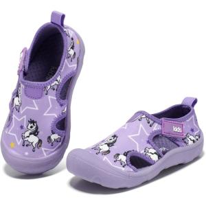 imageBoys Girls Water Shoes QuickDry Wide Toe Box Shoes Toddler Cute Beach Swim Pool ShoesToddlerLittle KidLight Purple