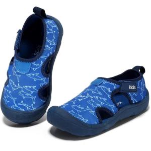 imageBoys Girls Water Shoes QuickDry Wide Toe Box Shoes Toddler Cute Beach Swim Pool ShoesToddlerLittle KidSapphire Blue Shark