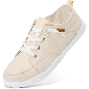 imageSTQ Slip on Sneakers for Women Casual Canvas Shoes Machine WashableBeige