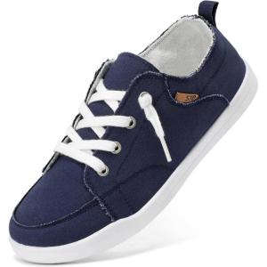 imageSTQ Slip on Sneakers for Women Casual Canvas Shoes Machine WashableNavy