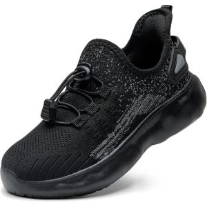 imageSneakers for Boys Slip on Sneakers Girls School Tennis Gym AthleticAll Black