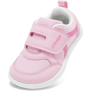imageToddler Wide Toe Box Barefoot Shoes Boys Girls Sneakers Kids Tennis Shoes Preschool Non Slip Lightweight Comfortable First Walking Shoes Running Outdoor ActivitiesWater Pink
