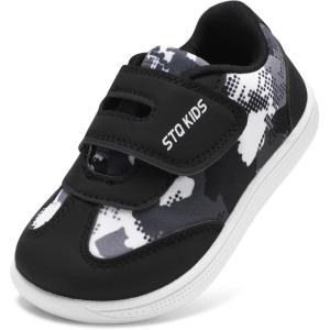 imageWide Toe Box Toddler Shoes Zero Drop Boys Girls Barefoot Shoe NonSlip Little Kids Sneakers for First WalkingBlack