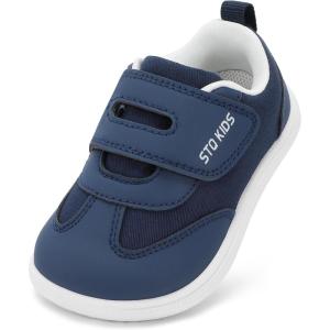 imageWide Toe Box Toddler Shoes Zero Drop Boys Girls Barefoot Shoe NonSlip Little Kids Sneakers for First WalkingNavy