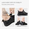 imageSTQ Women Walking Shoes with Arch Support Comfort Lightweight Slip on SneakersAll Black