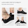 imageSTQ Women Walking Shoes with Arch Support Comfort Lightweight Slip on SneakersBlack White