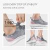 imageSTQ Women Walking Shoes with Arch Support Comfort Lightweight Slip on SneakersMedium Grey Pink