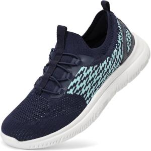 imageSTQ Women Walking Shoes with Arch Support Comfort Lightweight Slip on SneakersNavy
