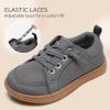 imageToddler Wide Toe Box Barefoot Shoes Boys Tennis Sneakers First Walking Shoes Flex Comfort OutdoorDark Grey