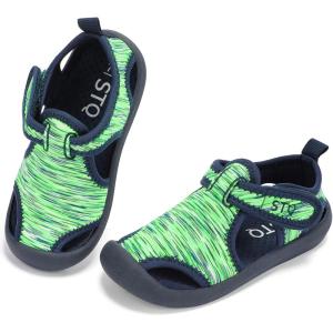 imageSTQ Boys Girls Water Shoes QuickDry Slip on Beach Swim Pool SandalsToddlerLittle KidGreen