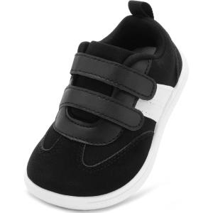 imageToddler Wide Toe Box ShoesBoys Barefoot Shoes Kids Walking Shoes Boy Sneakers NonSlip Zero Drop ShoesToddler First Walking Shoes Comfort Tennis Outdoor ActivitiesClassical White Black