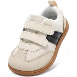 imageToddler Wide Toe Box ShoesBoys Barefoot Shoes Kids Walking Shoes Boy Sneakers NonSlip Zero Drop ShoesToddler First Walking Shoes Comfort Tennis Outdoor ActivitiesBeige White
