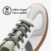 imageSTQ Orthopedic Retro Low Top Sneakers Women Fashion Tennis Skate ShoesWhite Green