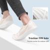 imageSTQ Women Slip On Sneakers Comfortable Casual Canvas ShoesBeige White