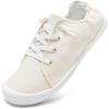 imageSTQ Women Slip On Sneakers Comfortable Casual Canvas ShoesBeige White