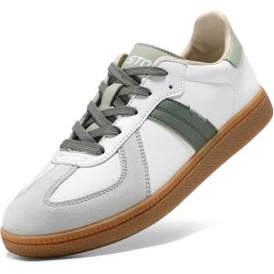 imageSTQ Orthopedic Retro Low Top Sneakers Women Fashion Tennis Skate ShoesWhite Green