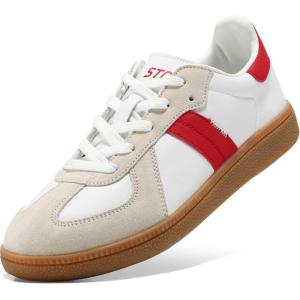 imageSTQ Orthopedic Retro Low Top Sneakers Women Fashion Tennis Skate ShoesWhite Red