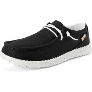 imageSTQ Womens Orthopedic LoafersLightweight Casual Boat Shoes for Plantar FasciitisBlack