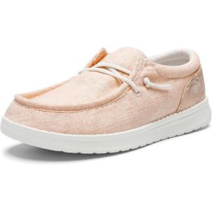 imageSTQ Womens Orthopedic LoafersLightweight Casual Boat Shoes for Plantar FasciitisCoral Pink