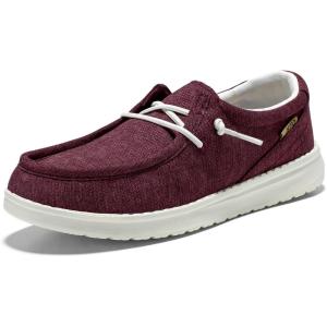 imageSTQ Womens Orthopedic LoafersLightweight Casual Boat Shoes for Plantar FasciitisGrape Purple