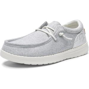 imageSTQ Womens Orthopedic LoafersLightweight Casual Boat Shoes for Plantar FasciitisGrey Amazon