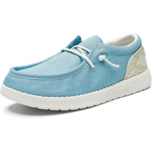 imageSTQ Womens Orthopedic LoafersLightweight Casual Boat Shoes for Plantar FasciitisLight Blue