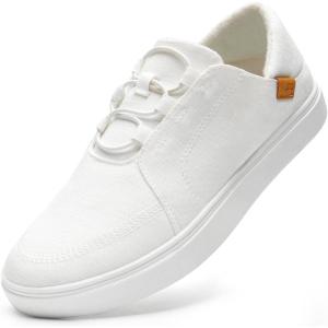 imageSTQ Womens Slip On Casual Shoes for Women  Lightweight Canvas Sneakers  Memory Foam Loafers ShoesWhite