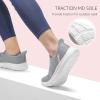 imageSTQ Hands Free Slip on Walking Shoes for Women Pregnancy Plantar Fasciitis Orthopedic Disable Slip on Sneakers Light Grey Pink Size 85