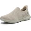 imageSTQ Slip on Sneakers Women Walking Shoes Orthopedic Shoes for Plantar Fasciitis Relief Taupe Size 9