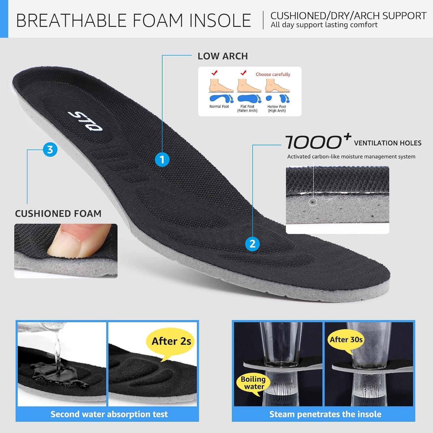 imageSTQ Slip on Sneakers Women Walking Shoes Tennis Arch Support Lightweight Breathable Mesh Maternity Elderly Nurse Orthopedic Plantar Fasciitis Standing Comfort Workout Gym TravellingAll Black