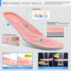 imageSTQ Slip on Sneakers Women Walking Shoes Tennis Arch Support Lightweight Breathable Mesh Maternity Elderly Nurse Orthopedic Plantar Fasciitis Standing Comfort Workout Gym TravellingLight Grey Pink