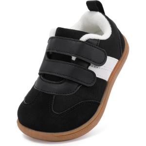 imageToddler Wide Toe Box ShoesBoys Barefoot Shoes Kids Walking Shoes Boy Sneakers NonSlip Zero Drop ShoesToddler First Walking Shoes Comfort Tennis Outdoor ActivitiesBlack White Lined