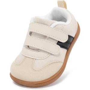 imageToddler Wide Toe Box ShoesBoys Barefoot Shoes Kids Walking Shoes Boy Sneakers NonSlip Zero Drop ShoesToddler First Walking Shoes Comfort Tennis Outdoor ActivitiesBeige White Lined