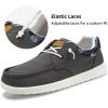 imageSTQ Mens Lace up LoafersOrthopedic Ultralight Boat Casual Shoes with Arth SupportDark Grey
