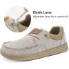 imageSTQ Mens Lace up LoafersOrthopedic Ultralight Boat Casual Shoes with Arth SupportMix Beige