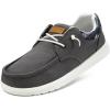 imageSTQ Mens Lace up LoafersOrthopedic Ultralight Boat Casual Shoes with Arth SupportDark Grey