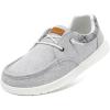 imageSTQ Mens Lace up LoafersOrthopedic Ultralight Boat Casual Shoes with Arth SupportIron Grey