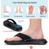 imageSTQ Orthopedic Flip Flops for Women  Memory Foam Flipflops for Plantar Fasciitis with Arch Support Pain ReliefBlack