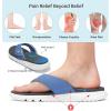imageSTQ Orthopedic Flip Flops for Women  Memory Foam Flipflops for Plantar Fasciitis with Arch Support Pain ReliefSea Blue