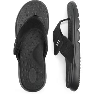 imageSTQ Orthopedic Flip Flops for Women  Memory Foam Flipflops for Plantar Fasciitis with Arch Support Pain ReliefBlack