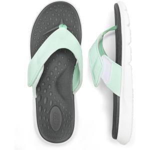 imageSTQ Orthopedic Flip Flops for Women  Memory Foam Flipflops for Plantar Fasciitis with Arch Support Pain ReliefMint Green