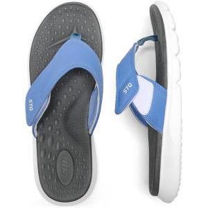imageSTQ Orthopedic Flip Flops for Women  Memory Foam Flipflops for Plantar Fasciitis with Arch Support Pain ReliefSea Blue